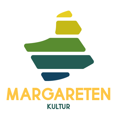 Logo of Margareten Kultur featuring stylized layered shapes in green and yellow.