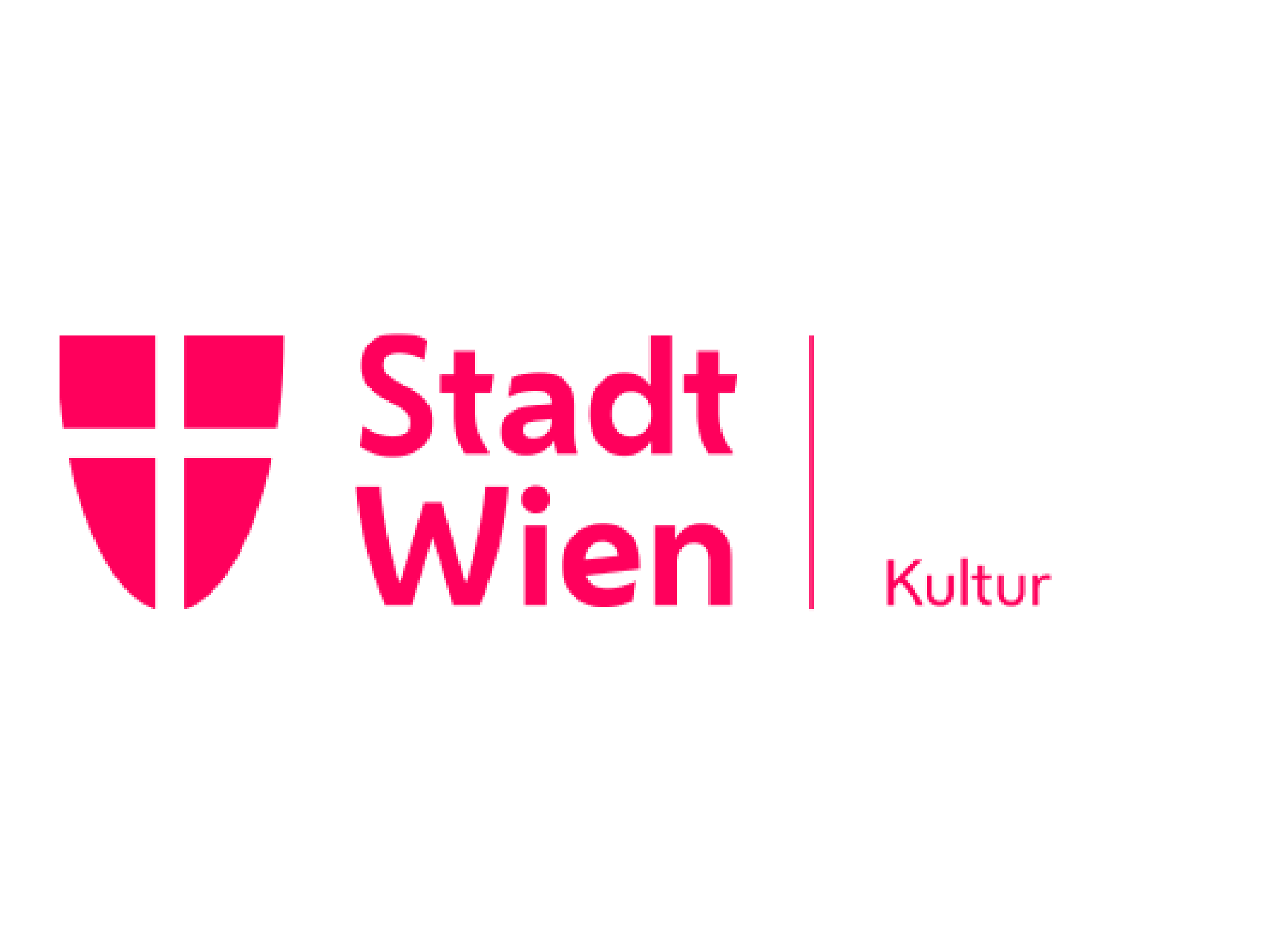 Logo of the City of Vienna, culture, in pink lettering on a white background.