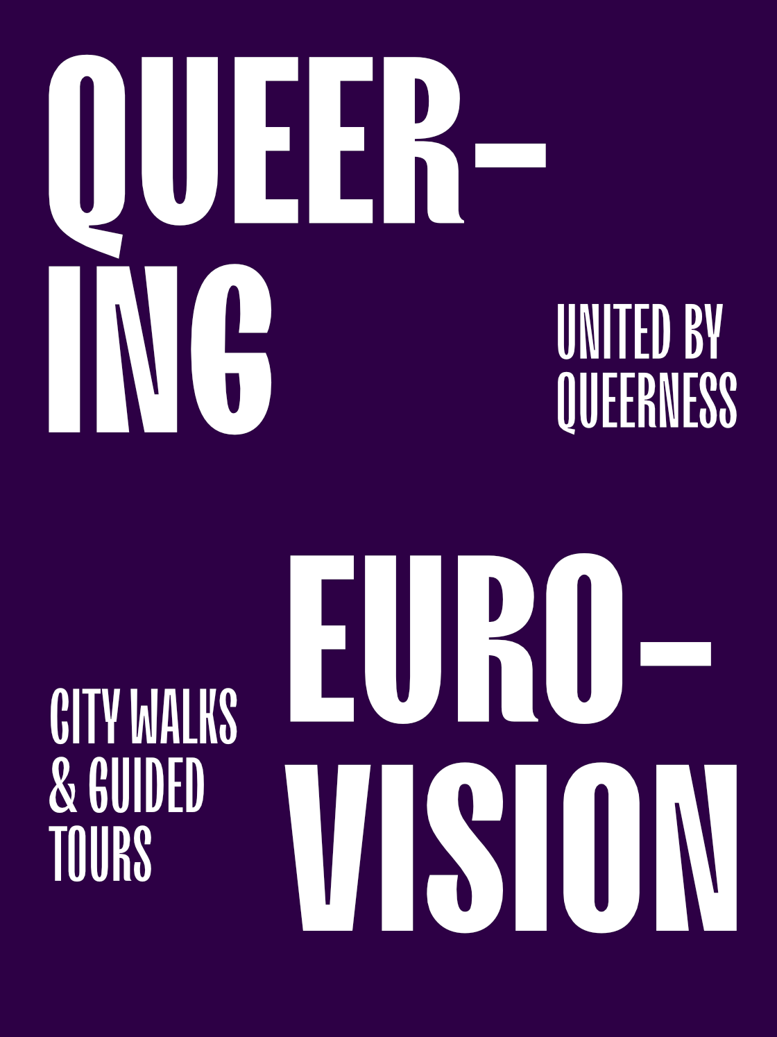 Text promoting queer city walks and guided tours, emphasizing unity through queerness.
